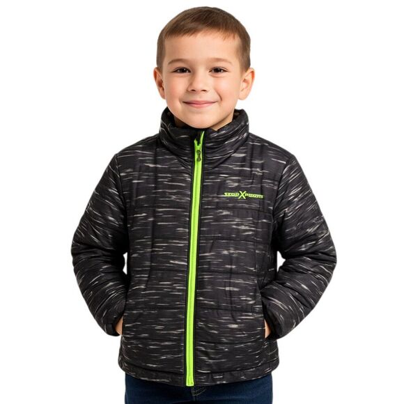 ZeroXposur Boys’ Medium 10/12 Black/Gray Jacket Digital Static Print with Neon - Picture 1 of 14